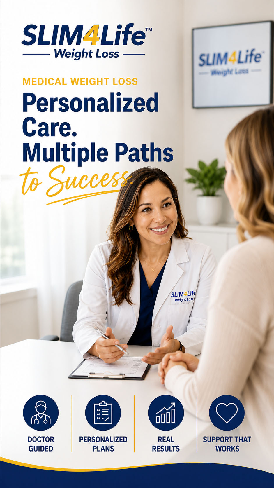 medical-weight-loss-counselor-patient Slim4Life Medical Weight Loss Program