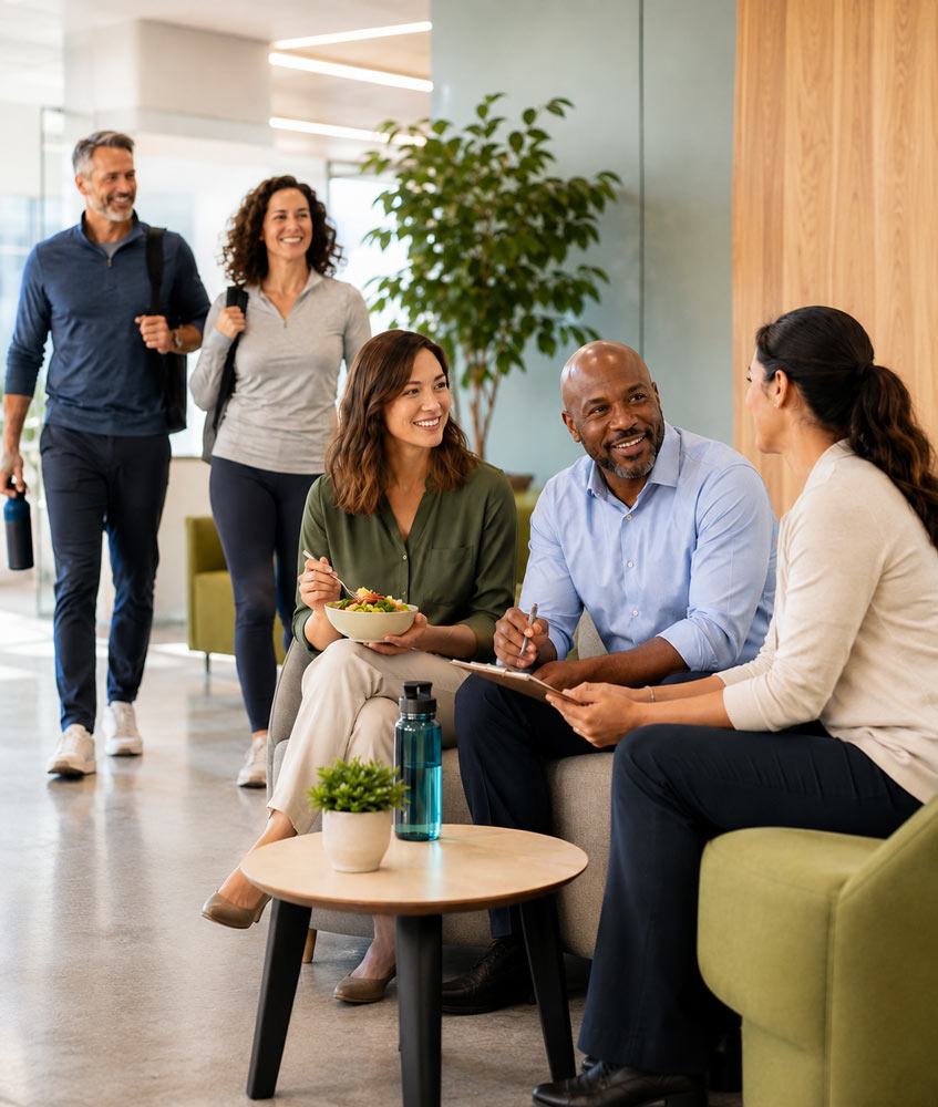 One-Wellness-Partnership.-Multiple-Paths-to-Better-Health Slim4Life coach reviewing a personalized plan with an employee
